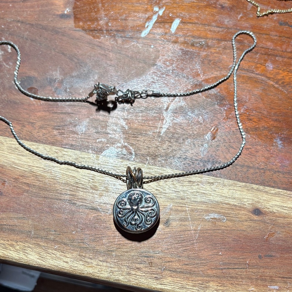 Silver Octopus Pendant Necklace